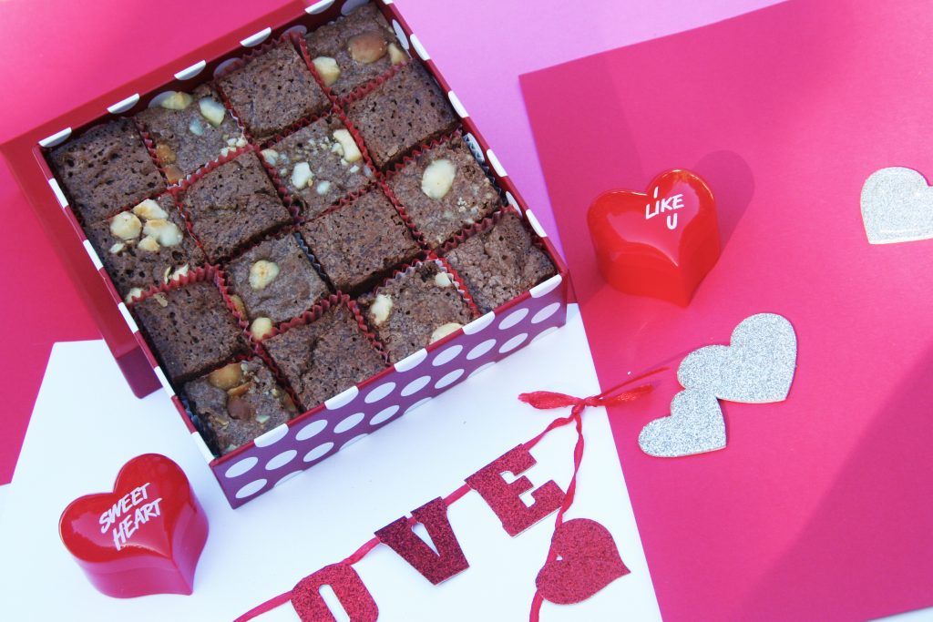 Delicious Chocolate Brownies For Valentines Day Gift